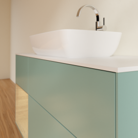 Тумба під раковину Villeroy & Boch Finion 120х50,1 см із підсвічуванням МДФ оливковий матовий лак/скло біле матове G821PCGM