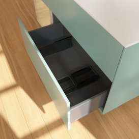 Тумба під раковину Villeroy & Boch Finion 120х50,1 см із підсвічуванням МДФ оливковий матовий лак/скло біле матове G821PCGM