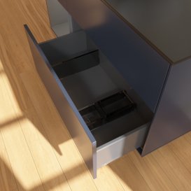 Тумба под раковину Villeroy & Boch Finion 120х50,1 см с подсветкой МДФ темно-синий матовый лак/стекло черное матовое G822GKHG