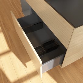 Тумба под раковину Villeroy & Boch Finion 120х50,1 см с подсветкой МДФ шпон дуба/стекло черное матовое G822GKPC