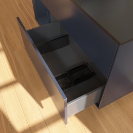 Тумба під раковину Villeroy & Boch Finion 120х50,1 см із підсвічуванням МДФ темно-синій матовий лак/скло чорне матове G822HGHG