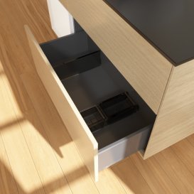 Тумба под раковину Villeroy & Boch Finion 120х50,1 см с подсветкой МДФ шпон дуба/стекло черное матовое G822MTPC