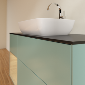 Тумба під раковину Villeroy & Boch Finion 120х50,1 см із підсвічуванням МДФ оливковий матовий лак/скло чорне матове G822PCGM