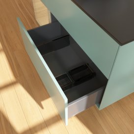 Тумба під раковину Villeroy & Boch Finion 120х50,1 см із підсвічуванням МДФ оливковий матовий лак/скло чорне матове G822PCGM