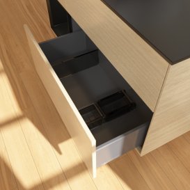 Тумба под раковину Villeroy & Boch Finion 120х50,1 см с подсветкой МДФ шпон дуба/стекло черное матовое G822PDPC