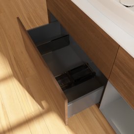 Тумба под раковину Villeroy & Boch Finion 120х50,1 см с подсветкой МДФ шпон грецкого ореха/стекло белое матовое F831GKGN