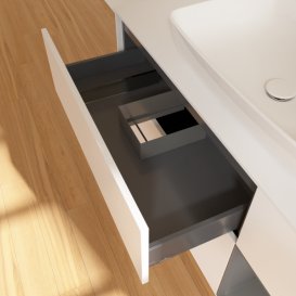 Тумба под раковину Villeroy & Boch Finion 120х50,1 см с подсветкой МДФ белый матовый лак/стекло белое матовое F831GKMT