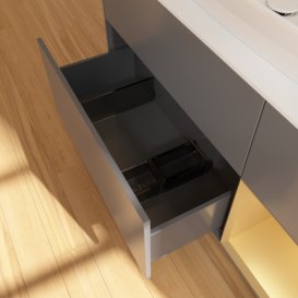 Тумба под раковину Villeroy & Boch Finion 120х50,1 см с подсветкой МДФ антрацит матовый лак/стекло белое матовое F831HFGK