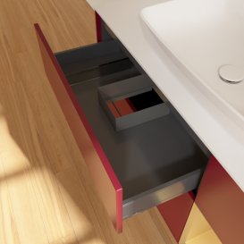 Тумба под раковину Villeroy & Boch Finion 120х50,1 см с подсветкой МДФ пион матовый лак/стекло белое матовое F831HFHB