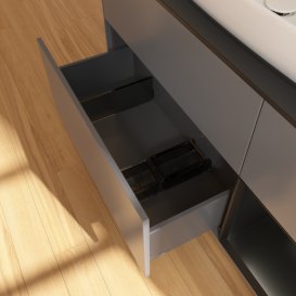 Тумба під раковину Villeroy & Boch Finion 120х50,1 см із підсвічуванням МДФ антрацит матовий лак/скло чорне матове F832PDGK