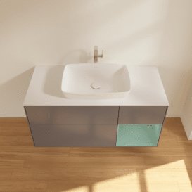 Тумба под раковину Villeroy & Boch Finion 120х50,1 см с подсветкой МДФ антрацит матовый лак/стекло белое матовое F831GMGK