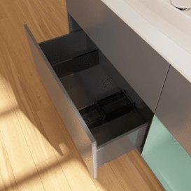 Тумба под раковину Villeroy & Boch Finion 120х50,1 см с подсветкой МДФ антрацит матовый лак/стекло белое матовое F831GMGK