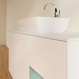 Тумба під раковину Villeroy & Boch Finion 120х50,1 см із підсвічуванням МДФ білий матовий лак/скло біле матове F831GMMT