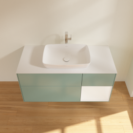 Тумба под раковину Villeroy & Boch Finion 120х50,1 см с подсветкой МДФ оливковый матовый лак/стекло белое матовое F831MTGM