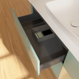 Тумба под раковину Villeroy & Boch Finion 120х50,1 см с подсветкой МДФ оливковый матовый лак/стекло белое матовое F831PCGM