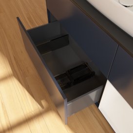 Тумба під раковину Villeroy & Boch Finion 120х50,1 см із підсвічуванням МДФ темно-синій матовий лак/скло чорне матове F832GFHG