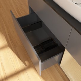 Тумба під раковину Villeroy & Boch Finion 120х50,1 см із підсвічуванням МДФ антрацит матовий лак/скло чорне матове F832PCGK