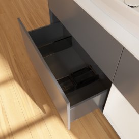 Тумба під раковину Villeroy & Boch Finion 120х50,1 см із підсвічуванням МДФ антрацит матовий лак/скло біле матове G831GFGK