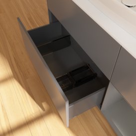 Тумба під раковину Villeroy & Boch Finion 120х50,1 см із підсвічуванням МДФ антрацит матовий лак/скло біле матове G831GKGK