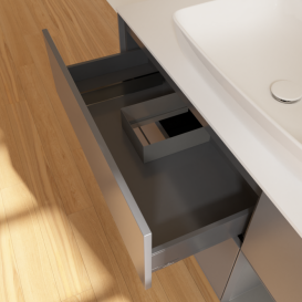 Тумба під раковину Villeroy & Boch Finion 120х50,1 см із підсвічуванням МДФ антрацит матовий лак/скло біле матове G831GKGK