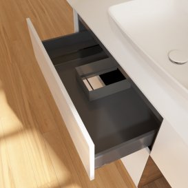 Тумба под раковину Villeroy & Boch Finion 120х50,1 см с подсветкой МДФ глянцевый белый лак/стекло белое матовое G831GNGF