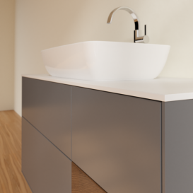 Тумба под раковину Villeroy & Boch Finion 120х50,1 см с подсветкой МДФ антрацит матовый лак/стекло белое матовое G831GNGK