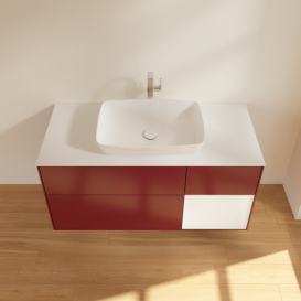 Тумба під раковину Villeroy & Boch Finion 120х50,1 см із підсвічуванням МДФ півонія матовий лак/скло біле матове G831MTHB