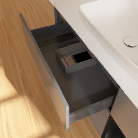 Тумба под раковину Villeroy & Boch Finion 120х50,1 см с подсветкой МДФ антрацит матовый лак/стекло белое матовое G831PDGK