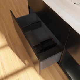 Тумба под раковину Villeroy & Boch Finion 120х50,1 см с подсветкой МДФ черный матовый лак/стекло белое матовое G831PDPD