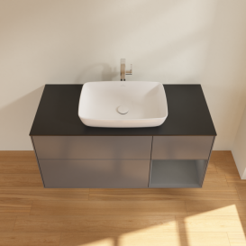 Тумба під раковину Villeroy & Boch Finion 120х50,1 см із підсвічуванням МДФ антрацит матовий лак/скло чорне матове G832GKGK