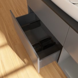 Тумба під раковину Villeroy & Boch Finion 120х50,1 см із підсвічуванням МДФ антрацит матовий лак/скло чорне матове G832GKGK