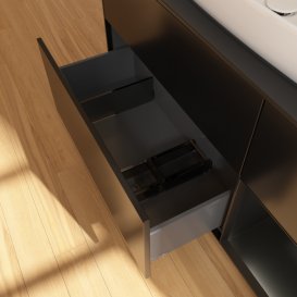 Тумба під раковину Villeroy & Boch Finion 120х50,1 см із підсвічуванням МДФ чорний матовий лак/скло чорне матове G832PDPD