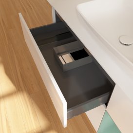 Тумба під раковину Villeroy & Boch Finion 120х50,1 см з підсвіткою МДФ білий глянцевий лак/скло біле матове G831GMGF