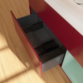 Тумба під раковину Villeroy & Boch Finion 120х50,1 см із підсвічуванням МДФ півонія матовий лак/скло біле матове G831GMHB