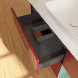 Тумба під раковину Villeroy & Boch Finion 120х50,1 см із підсвічуванням МДФ півонія матовий лак/скло біле матове G831GMHB