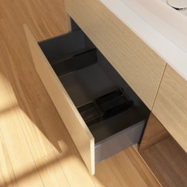 Тумба под раковину Villeroy & Boch Finion 120х50,1 см с подсветкой МДФ шпон дуба/стекло белое матовое G831GNPC