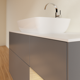 Тумба под раковину Villeroy & Boch Finion 120х50,1 см с подсветкой МДФ антрацит матовый лак/стекло белое матовое G831PCGK