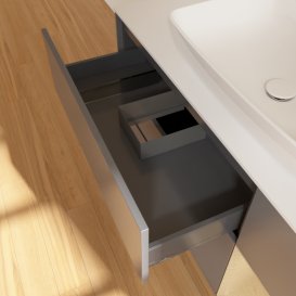 Тумба под раковину Villeroy & Boch Finion 120х50,1 см с подсветкой МДФ антрацит матовый лак/стекло белое матовое G831PCGK