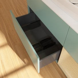 Тумба під раковину Villeroy & Boch Finion 120х50,1 см із підсвічуванням МДФ оливковий матовий лак/скло біле матове G831PCGM