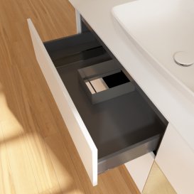 Тумба під раковину Villeroy & Boch Finion 120х50,1 см із підсвічуванням МДФ білий матовий лак/скло біле матове G831PCMT