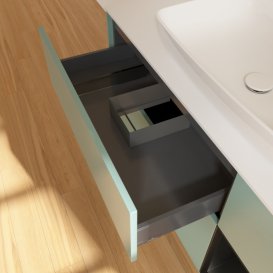 Тумба під раковину Villeroy & Boch Finion 120х50,1 см із підсвічуванням МДФ оливковий матовий лак/скло біле матове G831PDGM