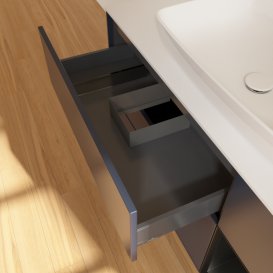 Тумба под раковину Villeroy & Boch Finion 120х50,1 см с подсветкой МДФ темно-синий матовый лак/стекло белое матовое G831PDHG