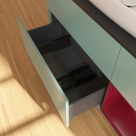 Тумба под раковину Villeroy & Boch Finion 120х50,1 см с подсветкой МДФ оливковый матовый лак/стекло черное матовое G832HBGM