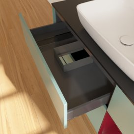 Тумба под раковину Villeroy & Boch Finion 120х50,1 см с подсветкой МДФ оливковый матовый лак/стекло черное матовое G832HBGM