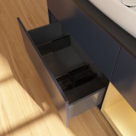 Тумба под раковину Villeroy & Boch Finion 120х50,1 см с подсветкой МДФ темно-синий матовый лак/стекло черное матовое G832HFHG