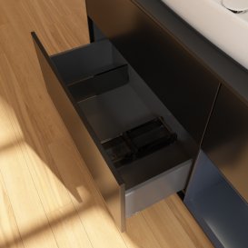Тумба под раковину Villeroy & Boch Finion 120х50,1 см с подсветкой МДФ черный матовый лак/стекло черное матовое G832HGPD