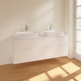 Тумба под раковину Villeroy & Boch Finion 160х50,1 см МДФ белый матовый лак/стекло белое матовое F84100MT