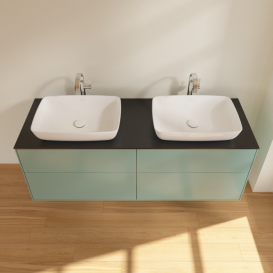 Тумба под раковину Villeroy & Boch Finion 160х50,1 см МДФ оливковый матовый лак/стекло черное матовое F84200GM