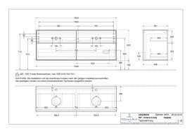 Тумба под раковину Villeroy & Boch Finion 160х50,1 см с подсветкой МДФ черный матовый лак/стекло черное матовое G84200PD