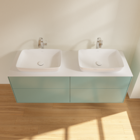 Тумба под раковину Villeroy & Boch Finion 160х50,1 см с подсветкой МДФ оливковый матовый лак/стекло белое матовое G84100GM